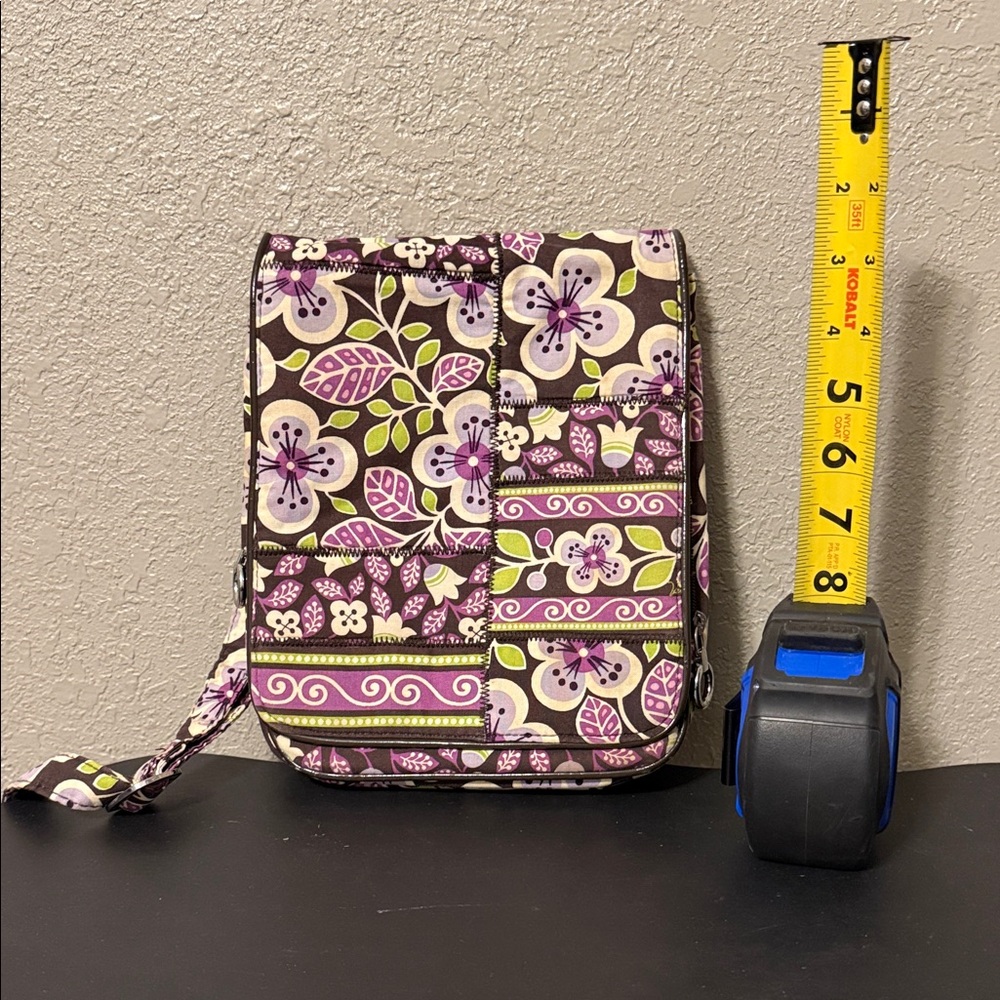 Vera Bradley Flap Crossbody Bag- vintage retired Plum Petals floral pattern - Picture 9 of 12